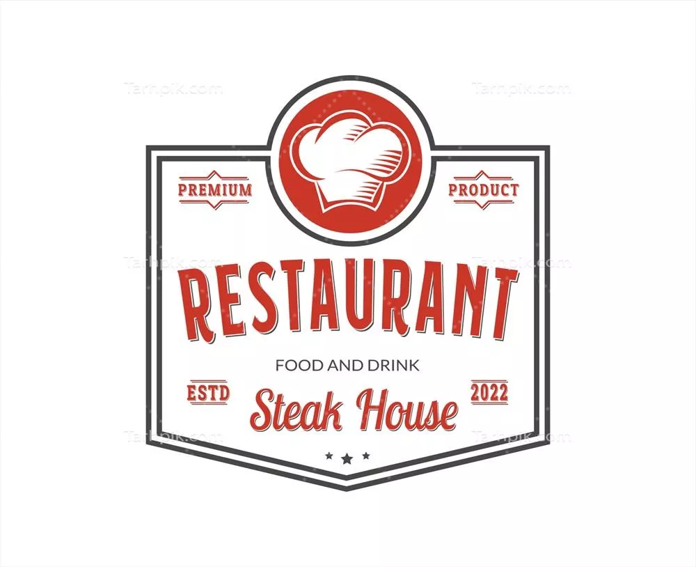 وکتور لگو رستوران به سبک رترو و وینتیج با طراحی خلاقانه و جذاب