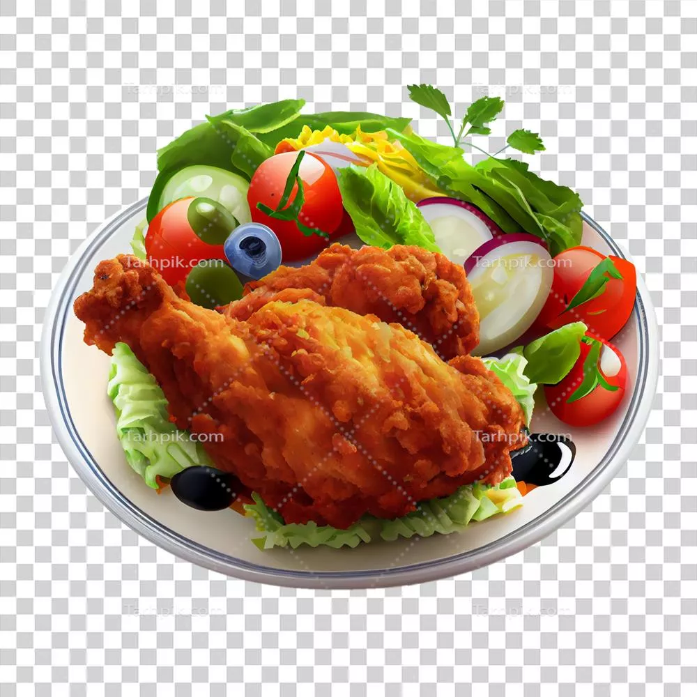 عکس دوربری تحقیقات درباره مرغ سرخ شده به روش جنوبی با پسزمینه شفاف