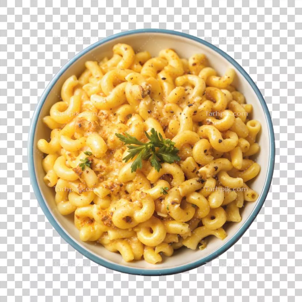 عکس دوربری ماکارونی پنیر خامه‌ای خوشمزه - غذایی گورمه برای منوی رستوران