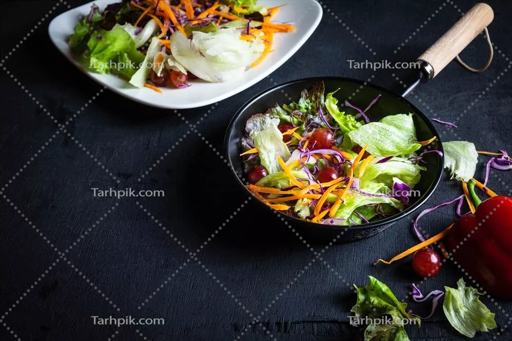 عکس سالاد گیاهی: یک کاسه خوشمزه و رنگارنگ از سبزیجات تازه