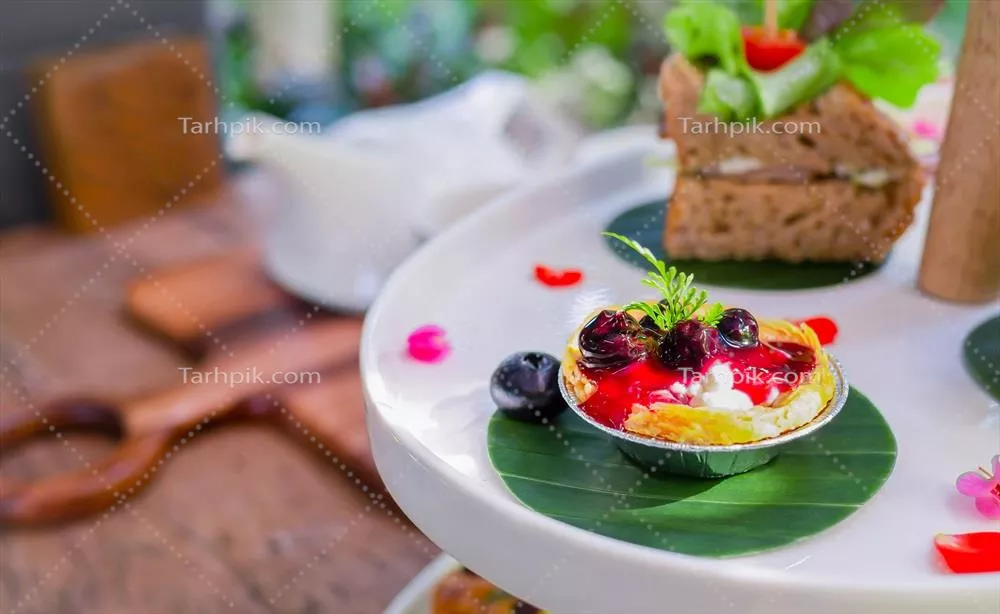 عکس تارت مینی چیزکیک توت‌ز blueberries با طعمی دلپذیر و تشکیل‌دهنده‌های جذاب