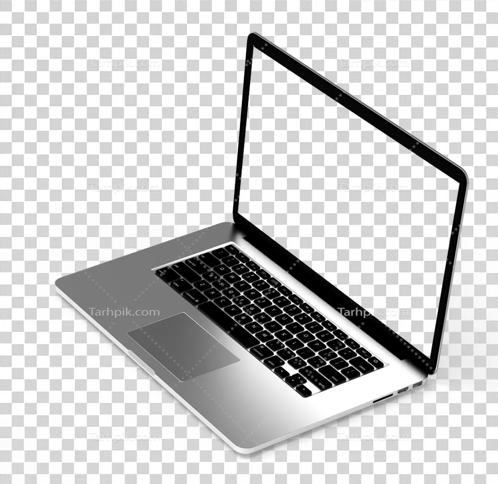 عکس دوربری تصویرسازی سهبعدی لپتاپ مدرن با طراحی جذاب و ویژگیهای پیشرفته