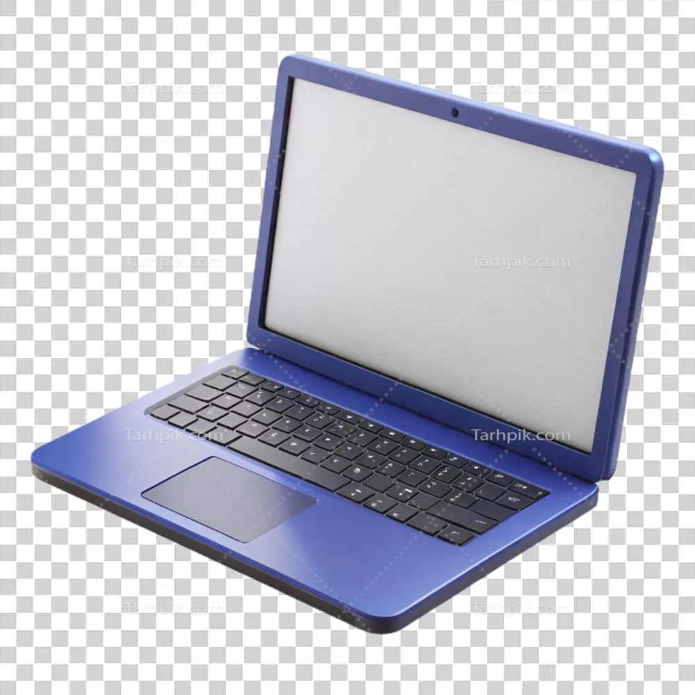 عکس دوربری لپ تاپ گوتیک بکر با صفحه نمایش خالی و بدون پس زمینه برای هنرمندان