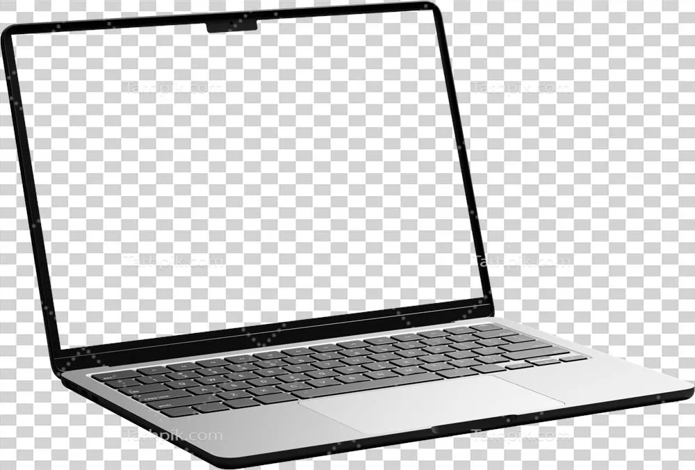 عکس دوربری لپتاپ تنها با صفحه خالی: نمایی از تنهایی تکنولوژی