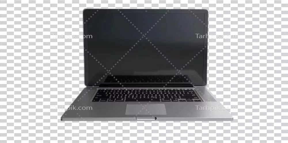عکس دوربری تصویر نمای بالا از لپ‌تاپ با صفحه‌خالی و پس‌زمینه روشن