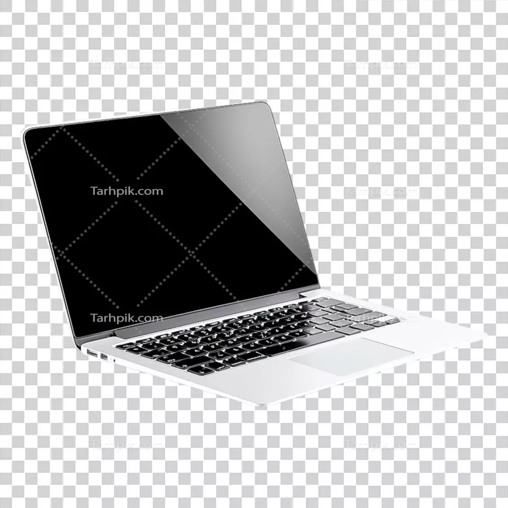 عکس دوربری لپتاپ مدرن و شیک با صفحهنمایش باز و کارآمد