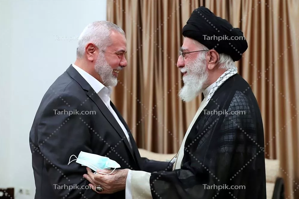 عکس دیدار رهبر شهید انقلاب و شهید اسماعیل هنیه