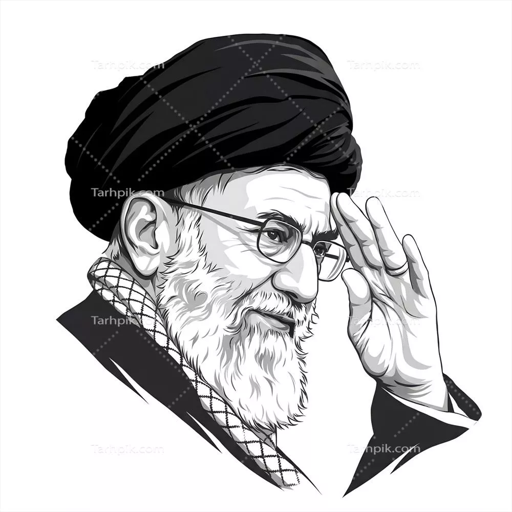 عکس نقاشی سید علی خامنه ای رهبر شهید جنگ رمضان