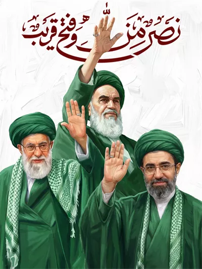 عکس با کیفیت رهبران انقلاب با آیه قرآن