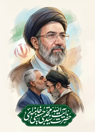 عکس با کیفیت سید مجتبی خامنه ای و حاج قاسم سلیمانی