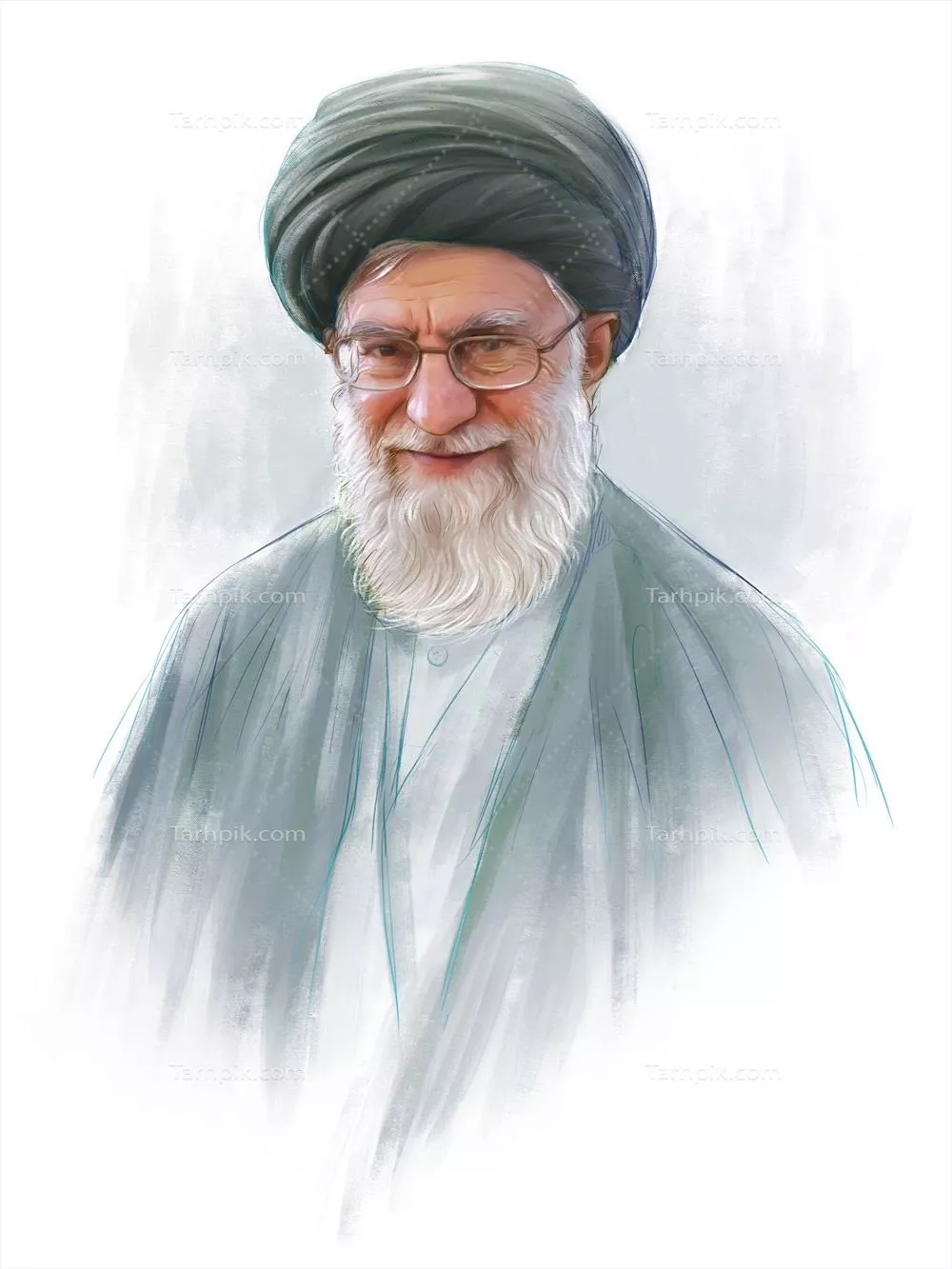 نقاشی سید علی خامنه ای شهید جنگ رمضان