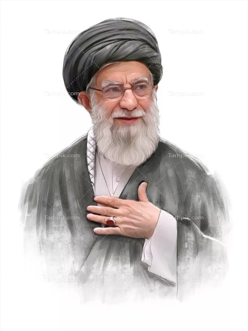 عکس نقاشی آیت الله سید علی خامنه ای