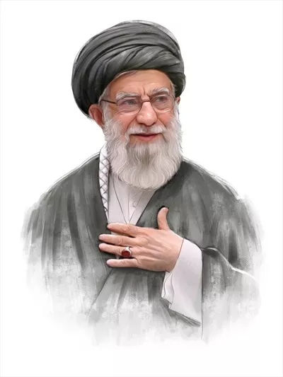 عکس نقاشی آیت الله سید علی خامنه ای