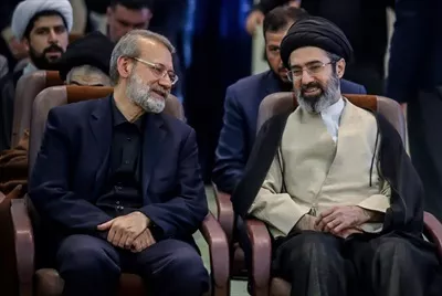 عکس رهبر انقلاب و شهید علی لاریجانی