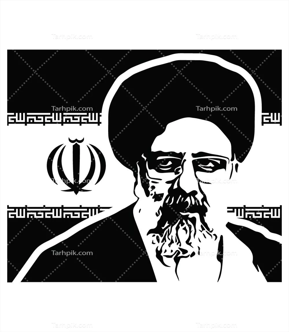 وکتور آیت الله رئیسی با پرچم ایران