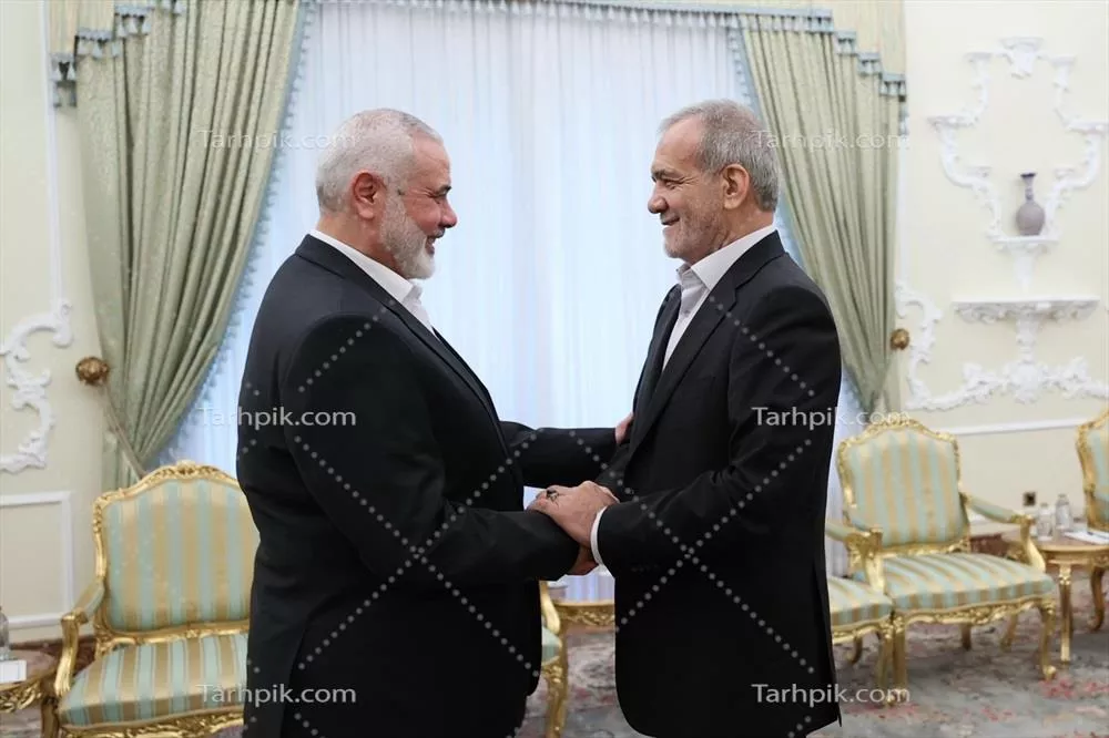 عکس مسعود پزشکیان و شهید اسماعیل هنیه