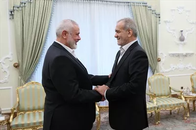 عکس مسعود پزشکیان و شهید اسماعیل هنیه