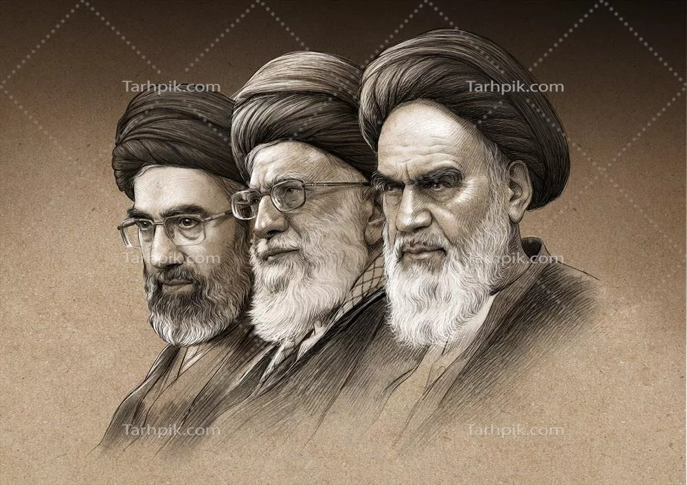 عکس تاریخی امام خمینی، آیت الله خامنه ای و سید مجتبی خامنه ای در کنار هم