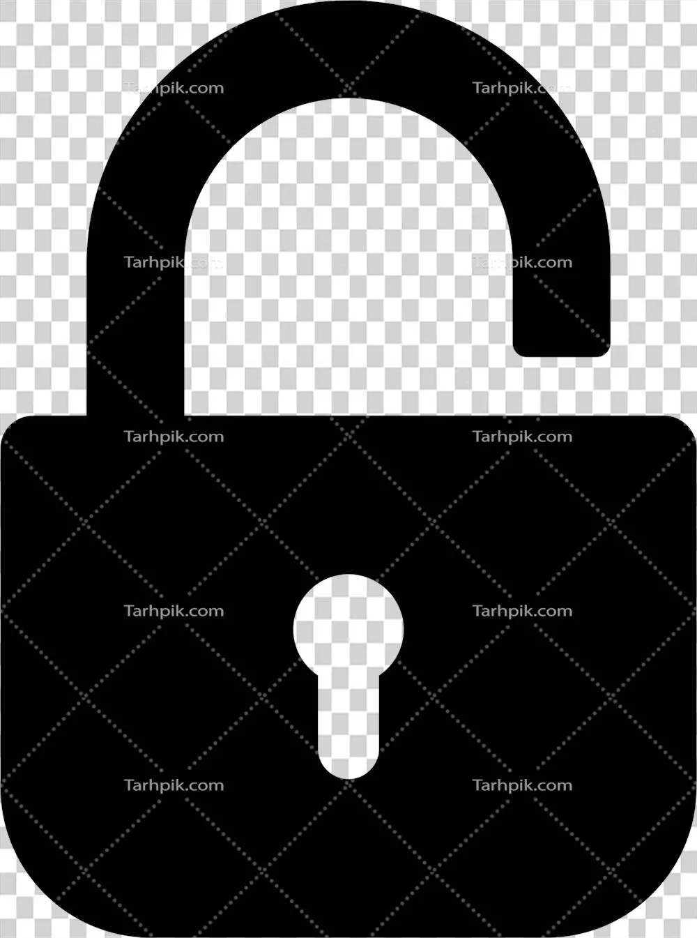 عکس دوربری آیکون قفل در سبک مسطح به همراه هنر کلاژ - طراحی متنوع و جذاب