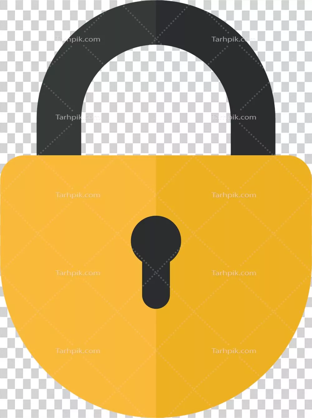 عکس دوربری کلیپ آرت قفل با طراحی فلت: نماد قفل با استایل مینیمالیستی