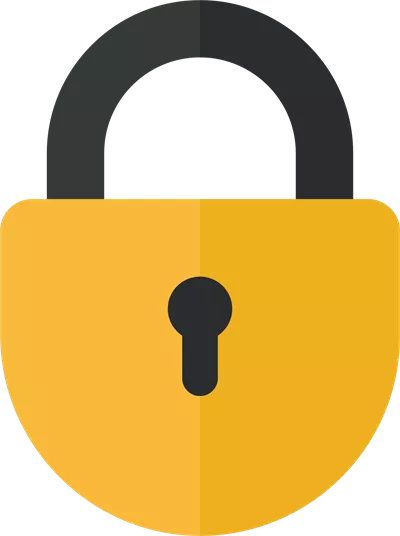 عکس دوربری کلیپ آرت قفل با طراحی فلت: نماد قفل با استایل مینیمالیستی