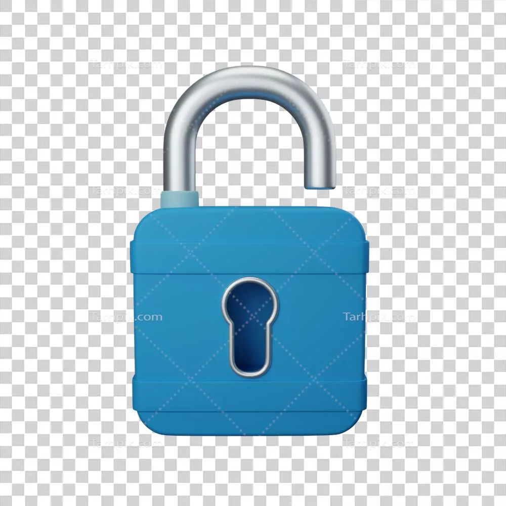 عکس دوربری رندر سهبعدی قفل باز برای طراحی رابط کاربری و وبسایت