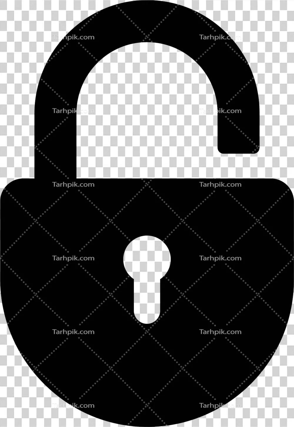 عکس دوربری آیکون قفل با سبک مسطح - کلپ آرت زیبای قفل در طراحی مسطح