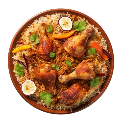عکس دوربری برنج بریانی مرغ تازه و خوشمزه با عطر و طعم بینظیر