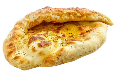 عکس دوربری خاچاپوری: نان سنتی گرجی با پنیر در پسزمینه شفاف