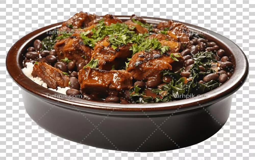 عکس دوربری خوراک برزیلی فیژوادای سنتی تولید شده با هوش مصنوعی روی پسزمینه شفاف