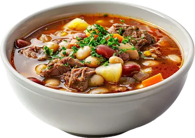عکس دوربری خورشت گوشت گاو و لوبیا با هویج در سبک روستایی