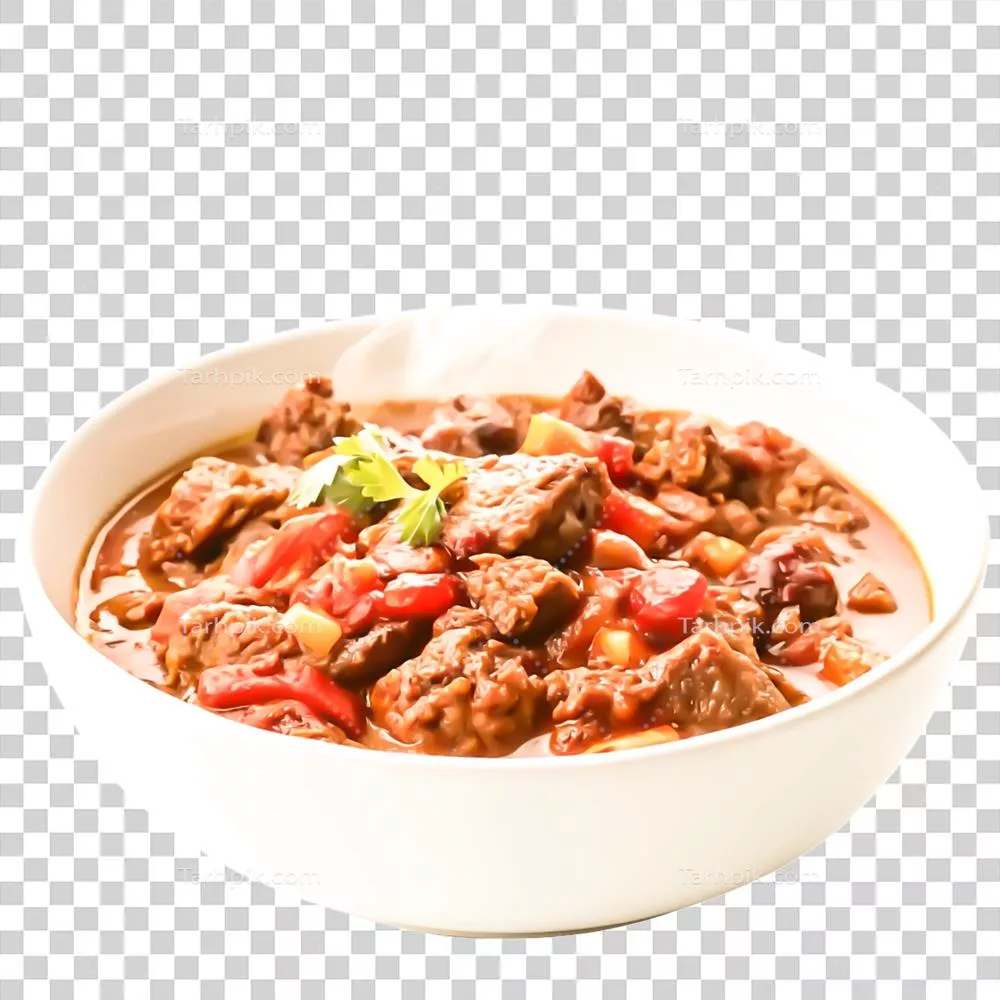 عکس دوربری خورشت خوشمزه گوشت گوساله در کاسه - عکاسی غذایی برای منوها و وب‌سایت‌ها
