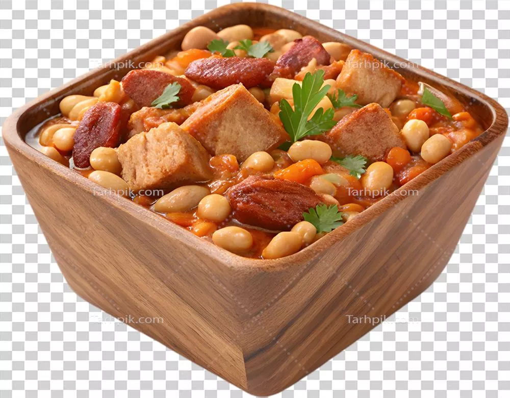 عکس دوربری کتابخانه تصویر با کیفیت از کاسوله اصیل با گیاهان و ادویه های تازه