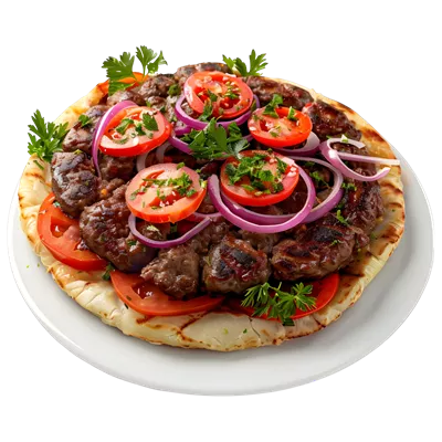 عکس دوربری رندر سه بعدی پیتای کباب دونر روی پس زمینه شفاف