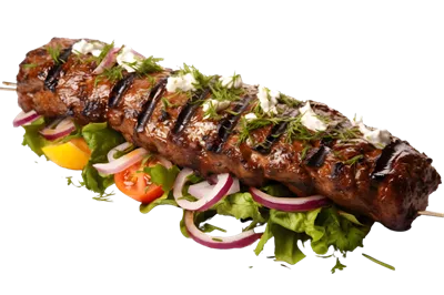 عکس دوربری هوت داگ با گوشت گریل شده و سبزیجات روی پس زمینه شفاف