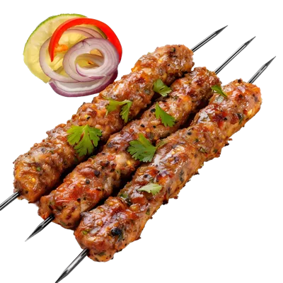 عکس دوربری سیخ کباب مرغ با پسزمینه شفاف و نمای زیبا