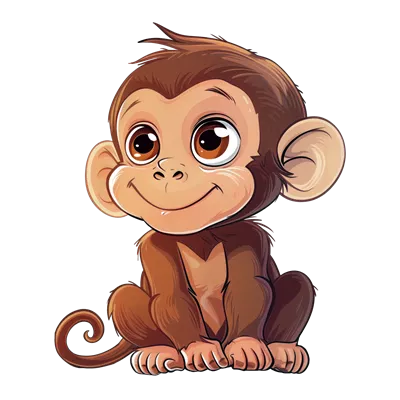 عکس دوربری شخصیت کارتونی میمون کوچک و جذاب با ویژگیهای دلنشین و دوستداشتنی