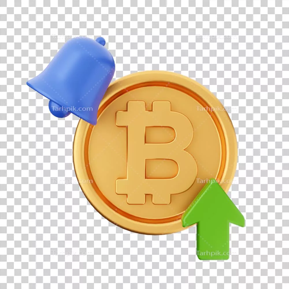 عکس دوربری تصویر سه بعدی آیکون بیت‌کوین و رمز ارزها با کیفیت بالا