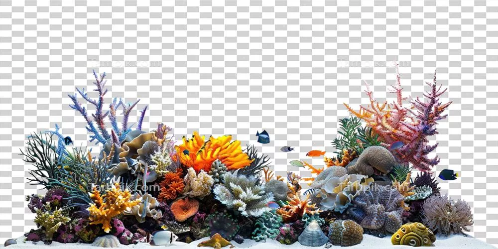 عکس دوربری اکوسیستم دریایی با پسزمینه شفاف و جذابیتهای طبیعی آن