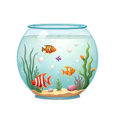 عکس دوربری تصویرسازی گرافیکی از ماهی ها و آکواریوم برای طراحی بصری
