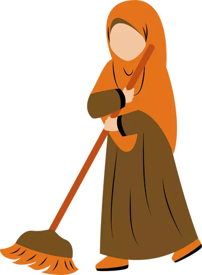 عکس دوربری تصویری از فعالیتهای روزانه یک زن مسلمان در زندگی روزمره و فرهنگی