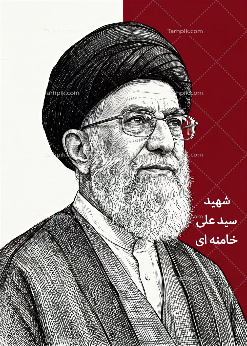 عکس نقاشی شهید سید علی خامنه ای