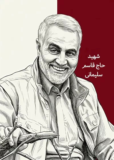 عکس نقاشی شهید حاج قاسم سلیمانی