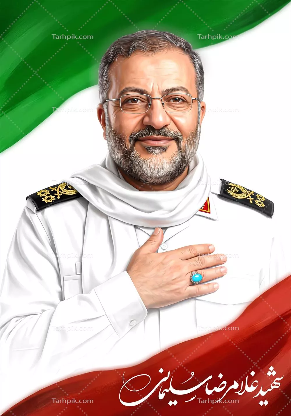 عکس شهید غلامرضا سلیمانی گرافیکی