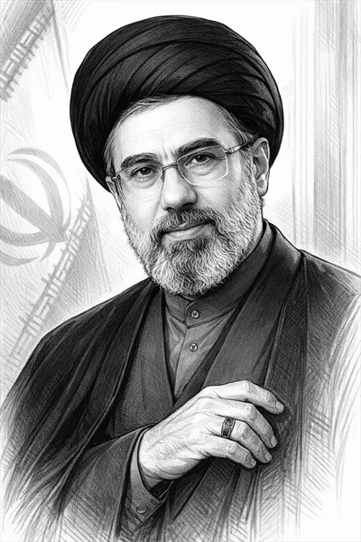 عکس نقاشی گرافیکی آیت الله خامنه ای رهبر
