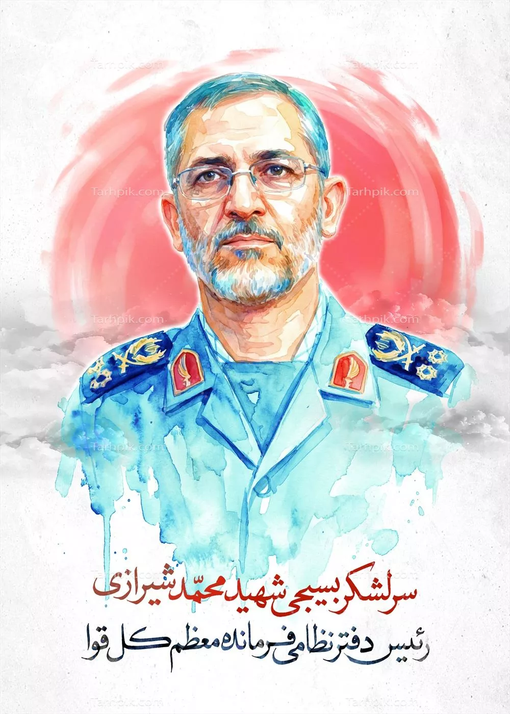 عکس گرافیکی سرلشکر بسیجی شهید محمد شیرازی