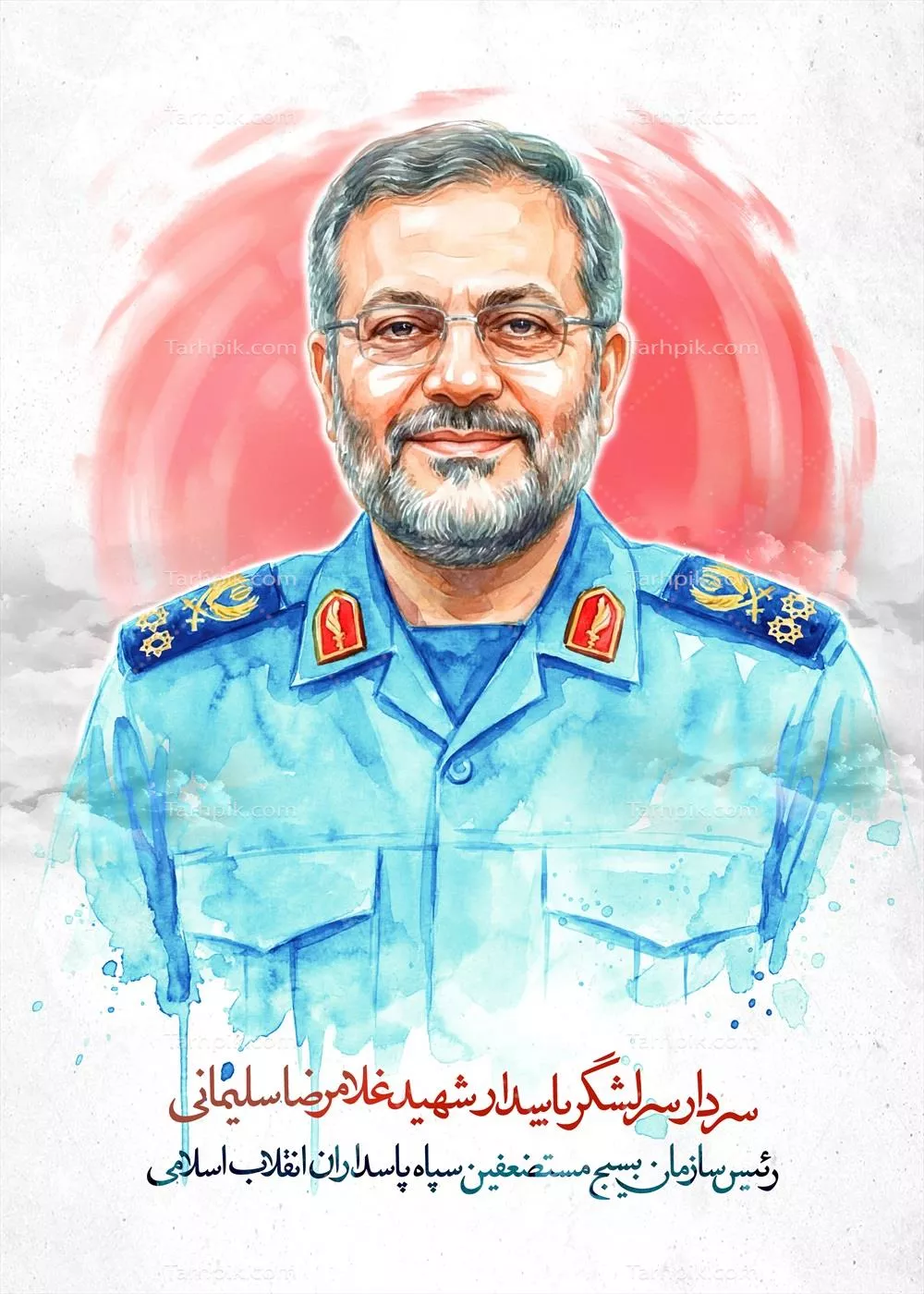 عکس گرافیکی سردار سرلشگر پاسدار شهید غلامرضا سلیمانی