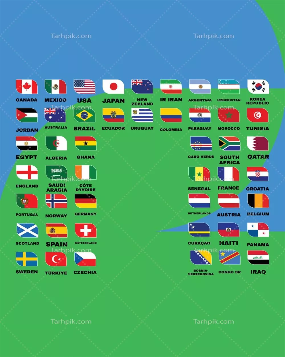پرچم کشورهای حاضر در جام جهانی 2026 آمریکا