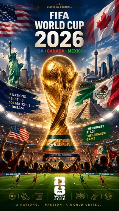 عکس پوستر جام جهانی 2026 مناسب استوری