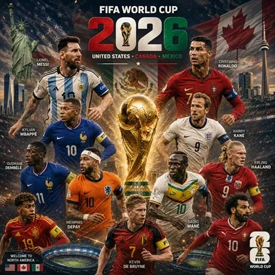 عکس پوستر 11 ستاره بزرگ جام جهانی 2026 از رونالدو و مسی تا صلاح و یامال